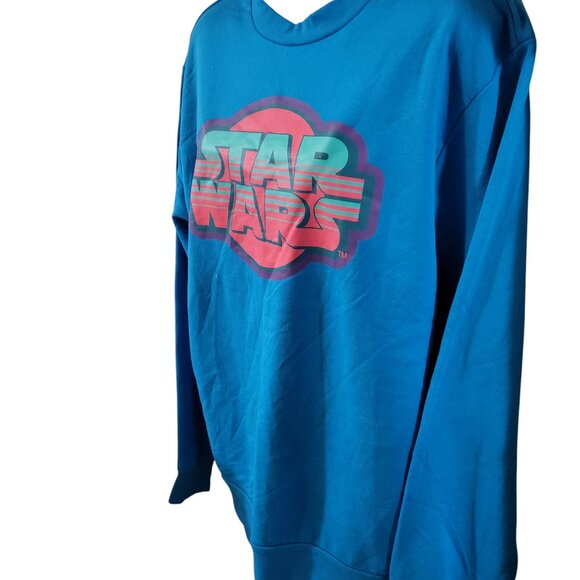 DISNEY‎ Men's/ women's Medium Turquoise Star Wars Sweatshirt Crew Neck Pullover - Picture 5 of 8